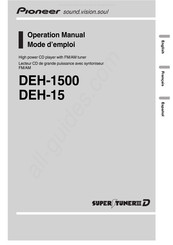 Pioneer SUPER TUNER III D DEH-15 Operation Manual