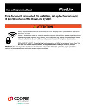 Cooper Lighting WaveLinx Outdoor User And Programming Manual