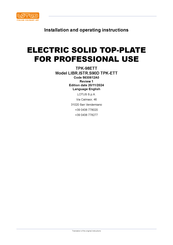 Lotus TPK-98ETT Installation And Operating Instructions Manual