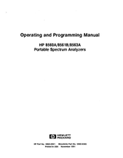 HP 8563A Operating And Programming Manual