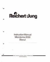Reichert-Jung Microtome 2030 Biocut Instruction Manual