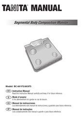 Tanita BC-601FS Instruction Manual