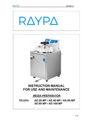 Raypa AE-40-MP Instruction Manual For Use And Maintenance