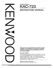 Kenwood KAC-723 Instruction Manual