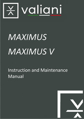 Valiani Maximus V 80 Instruction And Maintenance Manual