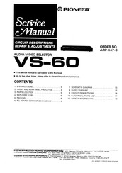 Pioneer VS-60 Service Manual
