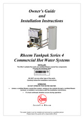Rheem Tankpak 4 Series Owner's Manual And Installation Instructions