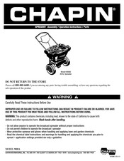 Chapin 9008A Assembly / Operation Instructions / Parts