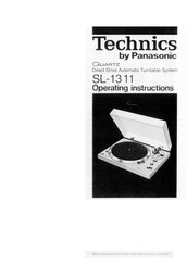 Panasonic Technics SL-1311 Operating Instructions Manual