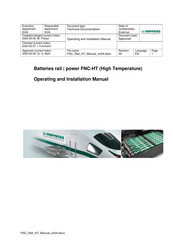 Hoppecke Rail Power FNC-HT Operating And Installation Manual