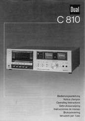 Dual C 810 Operating Instructions Manual