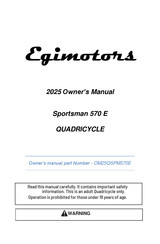 Egimotors Sportsman 570 E 2025 Owner's Manual