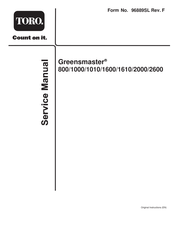 Toro GREENSMASTER 1000 Service Manual