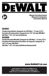 DeWalt DCD801 Instruction Manual