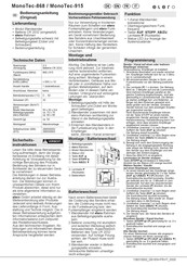 elero MonoTec-868 Operating Instructions Manual