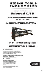 Siding Tools Industries Universal KUT 8 Owner's Manual