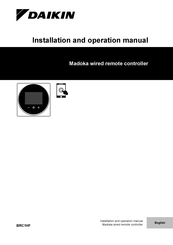 Daikin BRC1HF Installation And Operation Manual