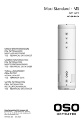 OSO HOTWATER Maxi Standard MS 400 User Manual