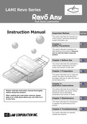 Lami Corporation Revo Series Instruction Manual