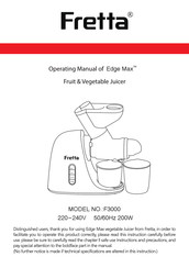 Fretta Edge Max F3000 Operating Manual