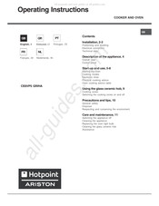 Hotpoint Ariston CE6VP5 GR/HA Operating Instructions Manual