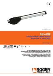 Roger Technology R20/300 Instructions And Recommendations For The Installer