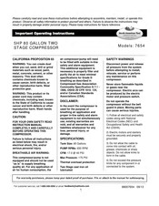 North American Tool 7654 Important Operating Instructions