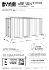 ABSCO SHEDS 3045HK Manual