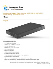 Alarm.Com ADC-CSVR2108P Installation Manual