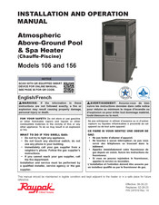 Rheem Raypak R156A Installation And Operation Manual