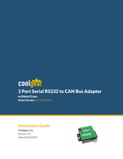 CoolGear CG-1P232CAN Installation Manual