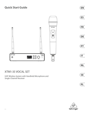 Behringer XTM1-35 VOCAL SET Quick Start Manual
