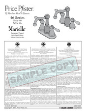 Price Pfister Marielle 46 Series Installation Instructions Manual