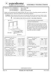 aspenhome I07-403-PEP/BLK-1 Assembly Instructions Manual