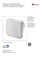 Maico 0084.0207 Installation And Operating Instructions Manual