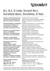DURAVIT B.2 B2530 000S Instructions For Mounting And Use