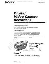 Sony Digital8 DCR-TRV828 Operating Instructions Manual