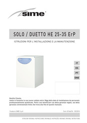 Sime SOLO HE 35 ErP Installer's Instructions