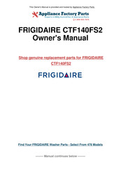 Frigidaire CTF140FS2 Installation Instructions And Care
