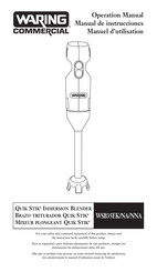 Waring Quik Stik WSB35NA Operation Manual