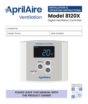 Aprilaire 8120X Installation & Operating Instructions Manual