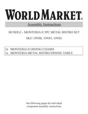 World Market MONTERIA II 1093B Assembly Instructions Manual