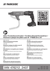 Parkside PTBSA 20-Li A1 Translation Of The Original Instructions