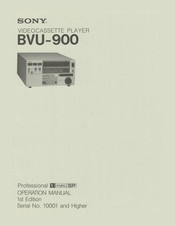 Sony BVU-900 Operation Manual