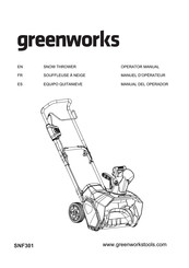 GreenWorks SNF301 Operator's Manual