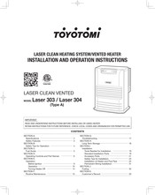 Toyotomi Laser 303 Assembly, Installation And Operation Instructions