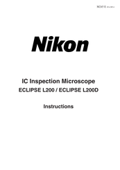 Nikon Eclipse L200 Instructions Manual