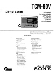 Sony TCM-80V Primary Service Manual