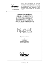 Bimar HI.PET PTR1 Instruction Booklet