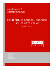 ELITE VALVE E5100 Maintenance & Operation Manual
